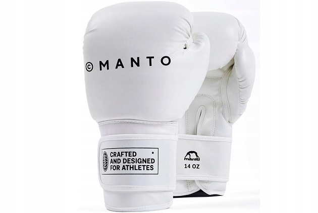 Перчатки боксерские Manto Impact (PK) белый кож/зам 10,12,14,16 унц