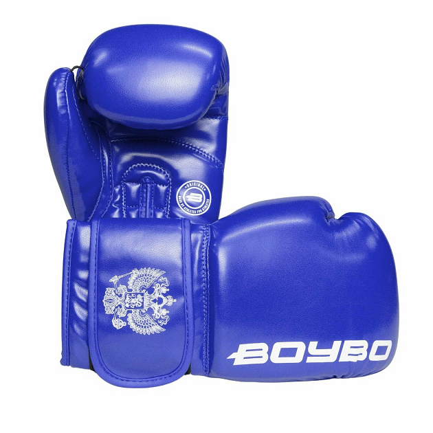 Перчатки боксерские BoyBo TWIN, IKB-42 (одобрено ФБР,ФКР), синий (12, 14, 16OZ)