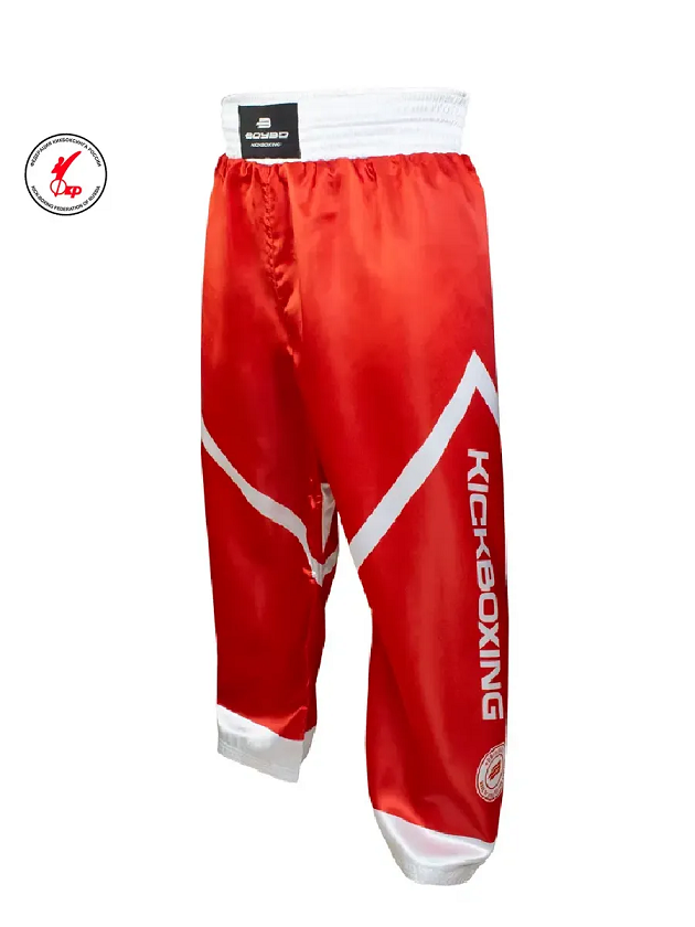 Брюки для кикбоксинга BoyBo KNOCK OUT, IK-32 (одобрено ФКР), красный (M,L,XL)