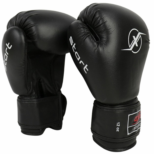 Перчатки боксерские OxxFire Старт/Start, черный (12 OZ)